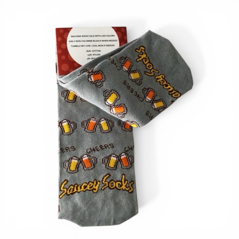 SAUCEY SOCKS “Please Bring Me a Beer” Knee‑Highs – Size L – NWT - Picture 9 of 14
